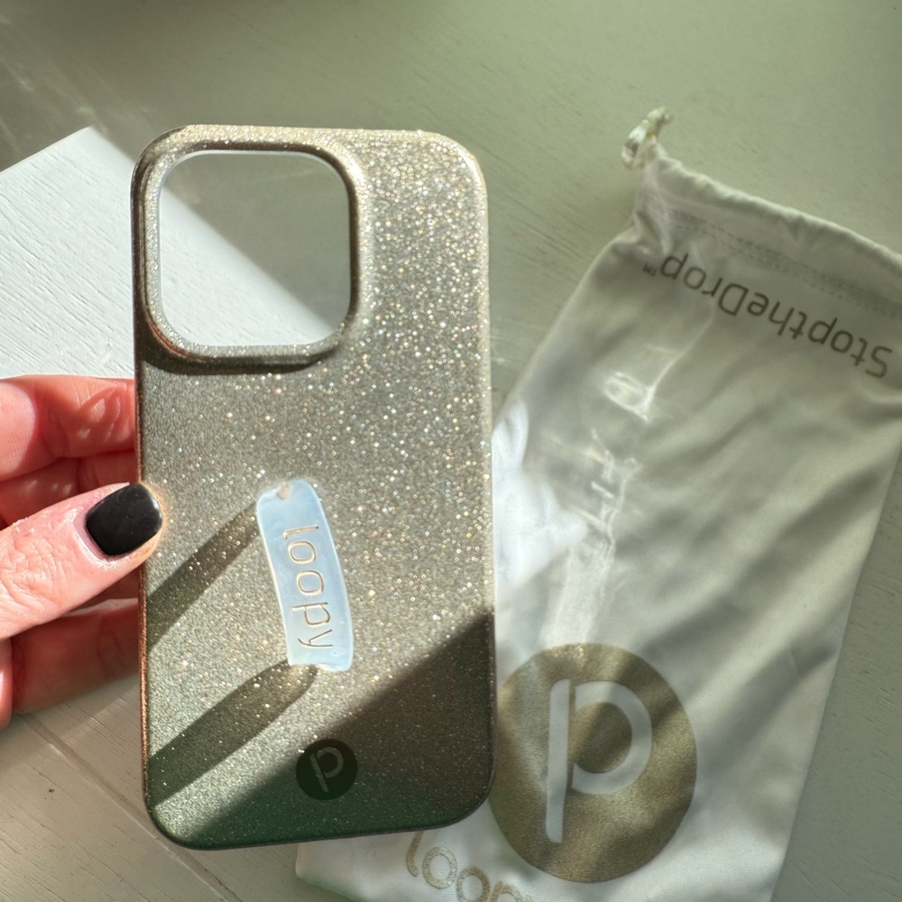 iPhone 14 pro. Loopy Case Champagne Shimmer Phone Case